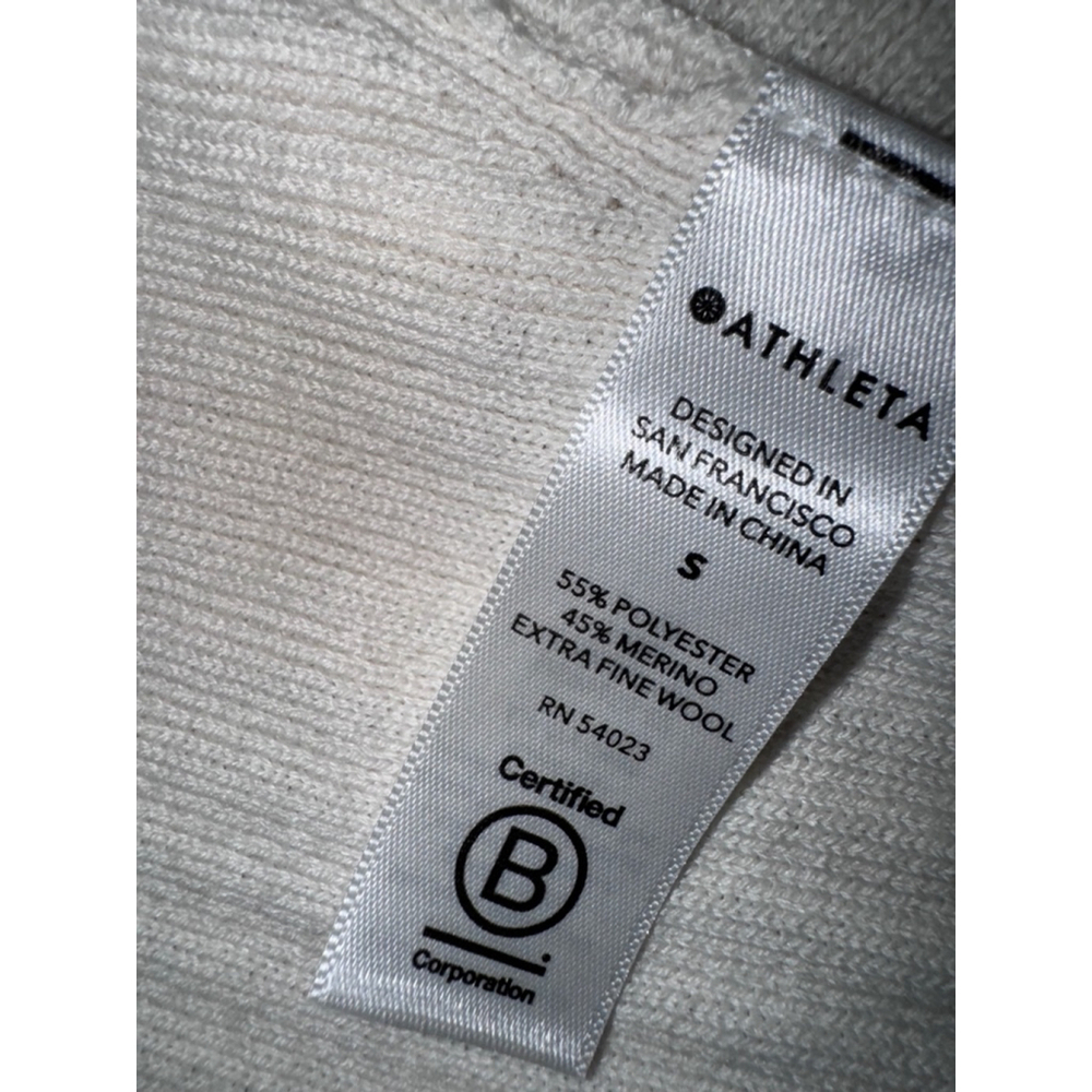 Athleta Asymmetrical Cardigan Sweater Size S White - Picture 7 of 9
